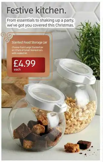Aldi Slanted Food Storage Jar Festive Kitchen offer