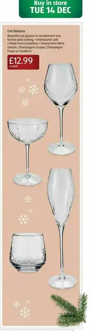 Aldi Cut Glasses offer