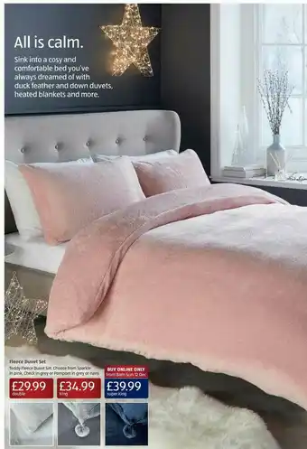 Aldi Fleece Duvet Set offer
