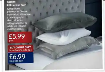 Aldi Sateen Pillowcase Pair offer