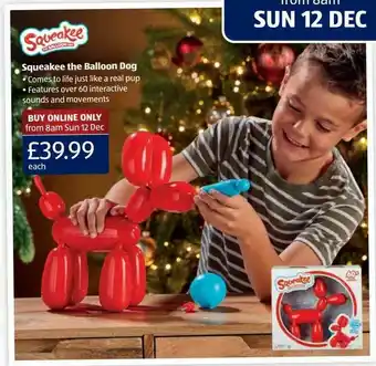 Aldi Squeakee The Balloon Dog offer