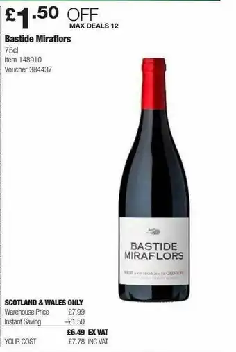 Costco Bastide Miraflors Scotland & Wales Only offer