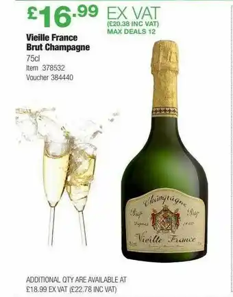 Costco Vieille France Brut Champagne offer
