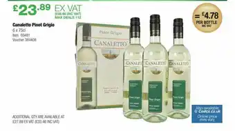 Costco Canaletto Pinot Grigio offer