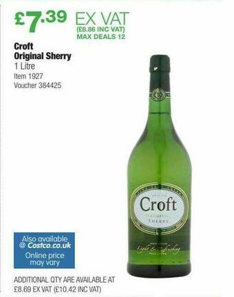 Costco Croft Original Sherry offer