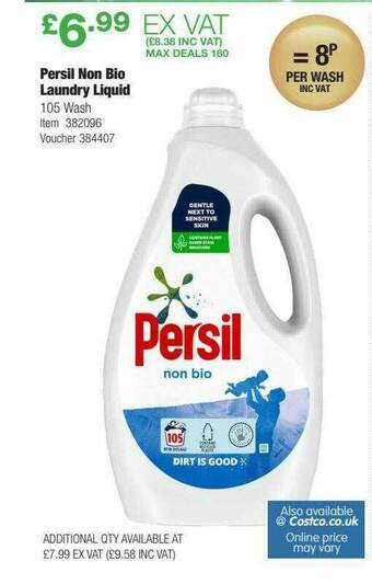 Costco Persil Non Bio Laundry Liquid offer