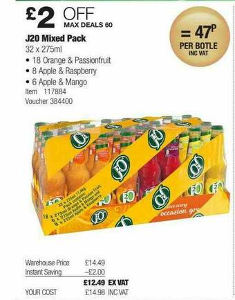Costco J20 Mixed Pack offer