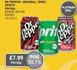 Bestway Dr pepper- original, zero/ sprite offer