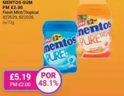 Bestway MENTOS GUM Fresh Mint/Tropical offer