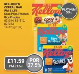 Bestway Kellogg's cereal bar coco pops/frosties/ rice krispies offer