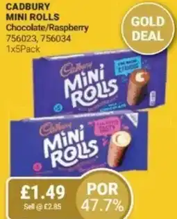 Bestway CADBURY MINI ROLLS Chocolate/Raspberry offer