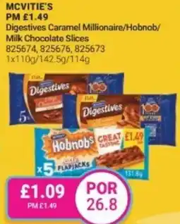 Bestway MCVITIE'S Digestives Caramel Millionaire/Hobnob/ Milk Chocolate Slices offer