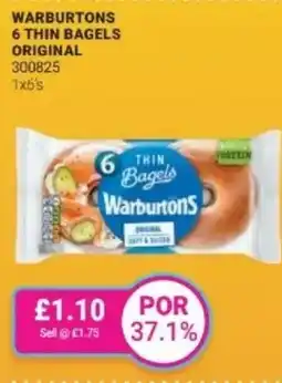 Bestway Warburtons 6 thin bagels original offer