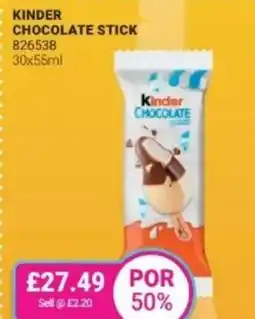 Bestway Kinder chocolate stick offer