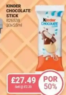 Bestway Kinder chocolate stick offer