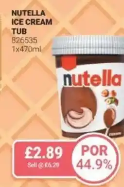 Bestway Nutella ice cream tub offer