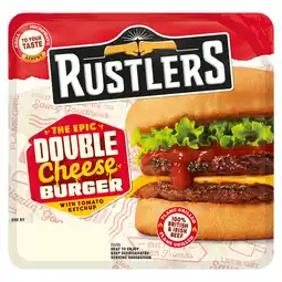 Asda Rustlers The Epic Double Cheese Burger with Tomato Ketchup 145g offer