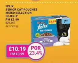 Bestway FELIX Senior cat pouches mixed selection in jelly offer