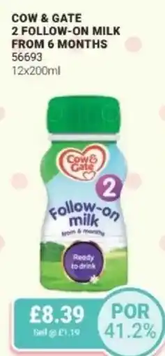 Bestway Cow & gate 2 follow-on milk from 6 months offer