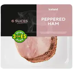 Iceland Iceland 7 Slices (approx.) Peppered Ham (Extra Slice Free) offer
