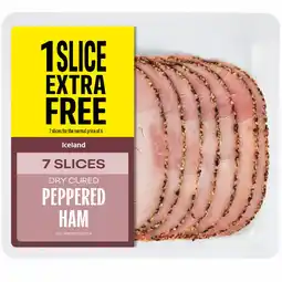 Iceland Iceland 7 Slices (approx.) Peppered Ham (Extra Slice Free) offer