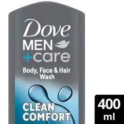 Morrisons Dove Men + Care Clean Comfort Body Wash Shower Gel 400ml offer