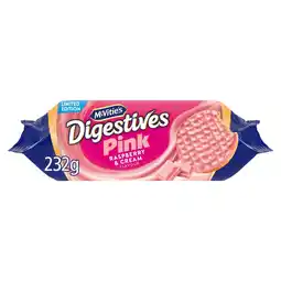 Morrisons McVitie's Pink Raspberry & Cream Digestives 232g offer