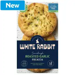 Morrisons White Rabbit Gluten Free Roasted Garlic Focaccia 2x125g offer