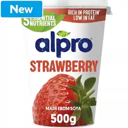 Morrisons Alpro Strawberry Dairy Free Soya Yoghurt Alternative 500g offer