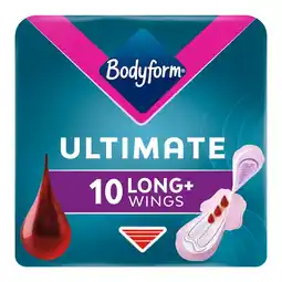 Morrisons Bodyform Ultimate Ultra Long Sanitary Towels Wings 10 Pack offer