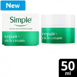 Morrisons Simple Facial Moisturiser Repair+ 50 ml offer