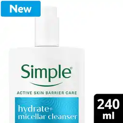 Morrisons Simple Micellar Facial Cleanser Hydrate+ 240 ml offer
