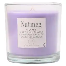 Morrisons Nutmeg Home Large Multi Wick Lavender & Honey Scented Candle offer