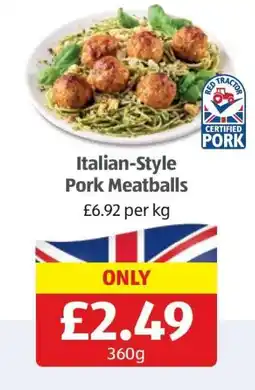 Aldi Italian-Style Pork Meatballs offer