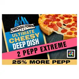 Asda Chicago Town Ultimate Cheesy Deep Dish Pepp Extreme on a Cheesy Sauce Pizza 2 x 163g (326g) offer