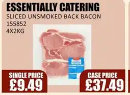Bestway ESSENTIALLY CATERING Sliced unsmoked back bacon offer