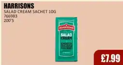 Bestway HARRISONS Salad cream sachet offer