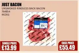 Bestway JUST BACON Unsmoked rindless back bacon offer