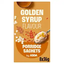 Asda ASDA Golden Syrup Flavour Porridge Sachets 8 x 36g (288g) offer