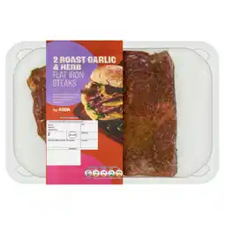 Asda ASDA 2 Roast Garlic & Herb Flat Iron Steaks 400g offer