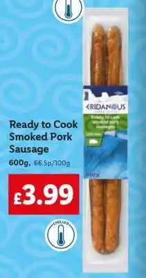 Lidl Ready to Cook Smoked Pork Sausage offer