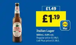 Lidl Italian Lager offer