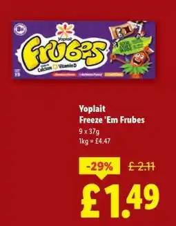Lidl Yoplait Freeze 'Em Frubes offer