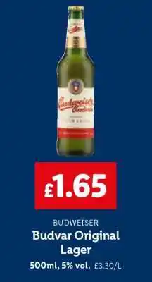 Lidl Budvar Original Lager offer