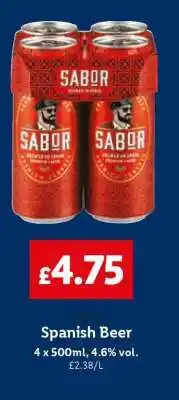 Lidl SABOR Spanish Beer offer