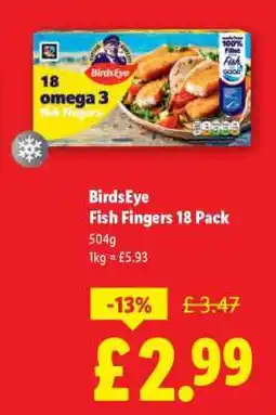 Lidl BirdsEye Fish Fingers 18 Pack offer