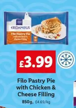 Lidl Filo Pastry Pie with Chicken & Cheese Filling offer