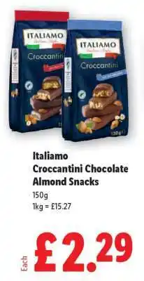 Lidl Italiamo Croccantini Chocolate Almond Snacks offer