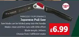 Lidl PARKSIDE PERFORMANCE Japanese Pull Saw offer