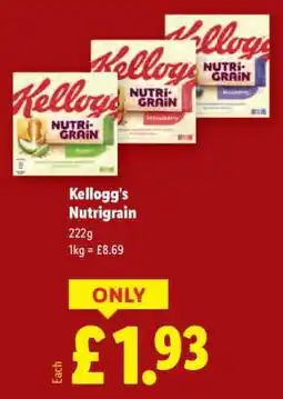 Lidl Kellogg's Nutrigrain offer